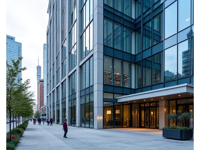Exterior of a modern office building on Yonge Street, Toronto.