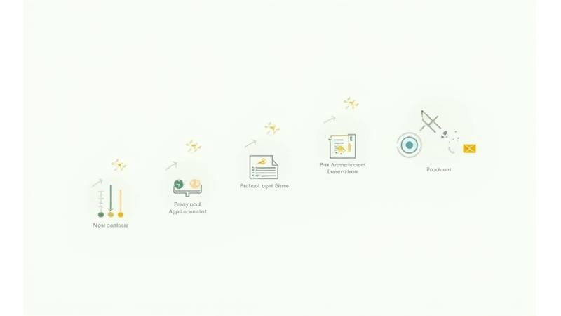 Infographic illustrating Belvani Grants' 5-step application process with icons for each stage