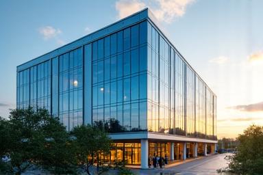 Modern hospital building exterior representing healthcare infrastructure funding