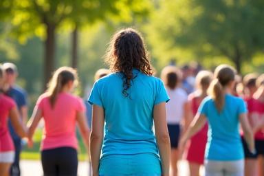 Diverse group of people participating in a community health outreach program outdoors