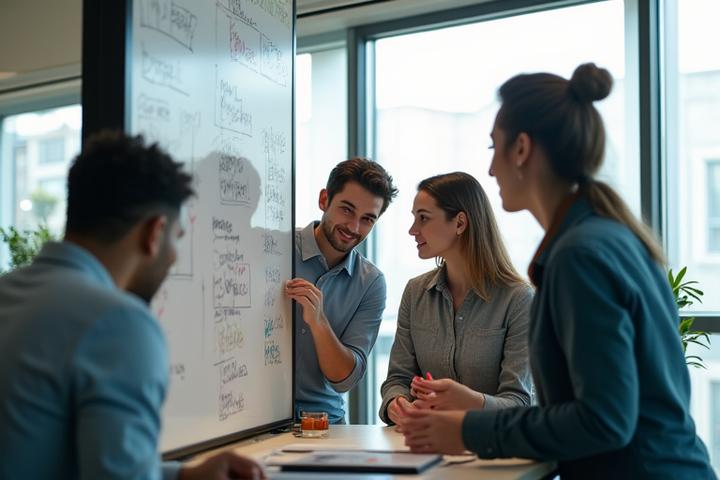 Diverse team collaborating in a modern office, representing capacity building