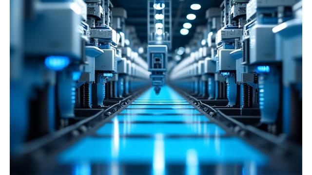 Modern manufacturing facility with automated machinery